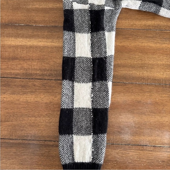 Lauren Ralph Lauren Sweater Womens Medium Black White Buffalo Plaid Soft - Picture 14 of 15
